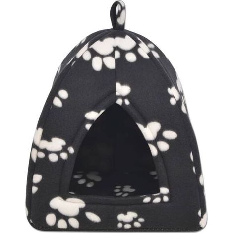 Panier Pour Chat - Polaire Polyester - 40 x 40 x 45 cm - Noir - Taille L (1/4)