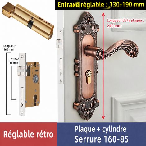 Ensemble serrure à poignée intérieure modèle I à entraxe réglable avec corps 160/85 160 85 1,5 kg – Livraison gratuite