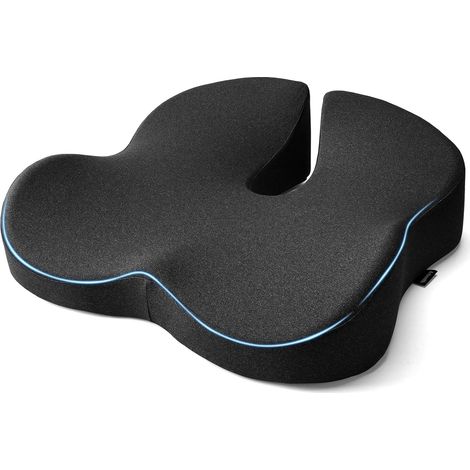 Coussin de siège en mousse à mémoire de forme pour chaise de bureau  Design 3D avec housse respirante et base antidérapante, idéal pour longues positions assises au bureau, maison et voyage (1/5)