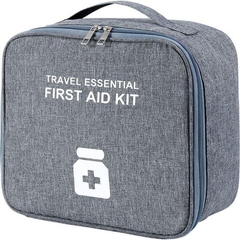 Wasserdichte Reiseapotheke Tasche mit Schulterriemen, Grau