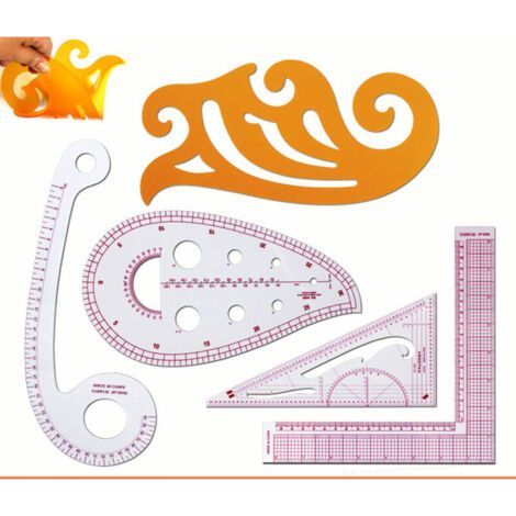 Set of 5 Tailor Rulers - Curved Ruler, Straight Ruler and Tape Measure for Sewing and DIY (1/3)