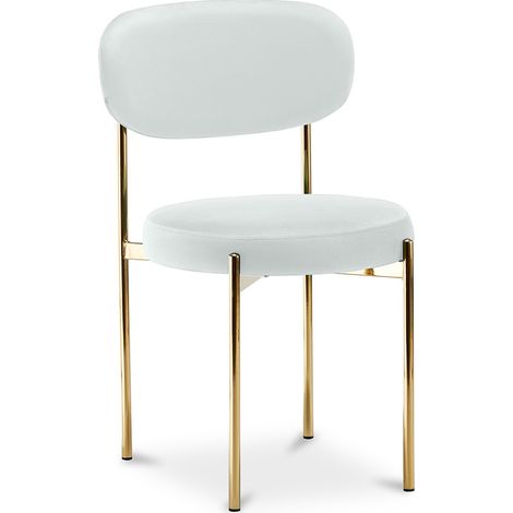 Dining Chair - Upholstered in Velvet - Golden metal - Dahe Cream