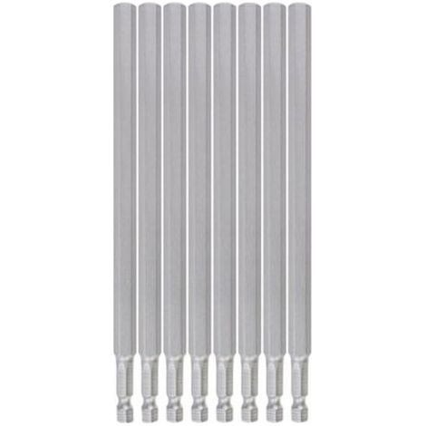 8 Pièces Embout Tournevis Magnétiques,Extra Long 200mm Tamper Proof Tournevis en Acier S2,Tige Hexagonale de 1/4" pour Tournevis Électrique Manuel (1/5)