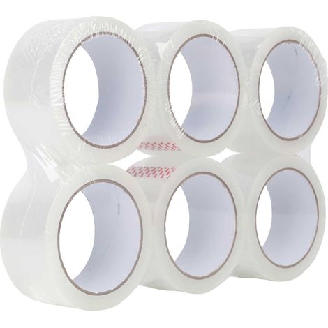 Rouleau de Ruban Adhésif Paquet de 6, Ruban Adhésif Transparent Extra fort 50mm x 20m,pour Emballage des Colis et Des Boite en Carton (1/5)