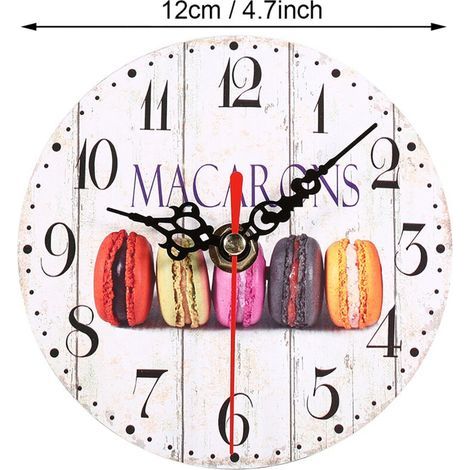 Horloge murale ronde en MDF Antique, Style artistique et créatif européen, décoration pour la maison et le bureau, 1 pièce, 6 (1/3)