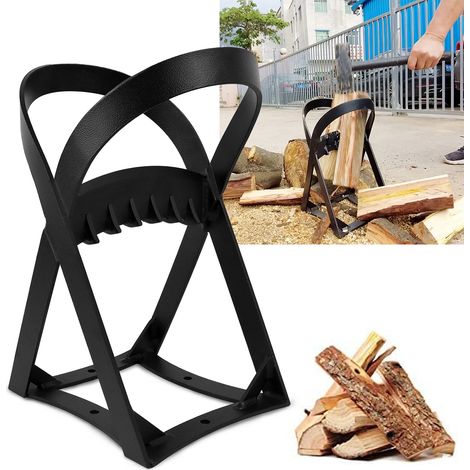 Froadp Manueller Holzspalter Schnellspaltblock Brennholzspalter aus Kohlenstoffstahl, X-förmiger tragbarer Brennholzspalter mit 4 Schrauben, stabiler und sicherer Brennholzspalter, 24,5 x 21 x 37 cm,