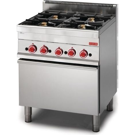 Piano de Cuisson à Gaz 4 Brûleurs 17.2 kw - Four à Gaz 5 kw - Gastro M
