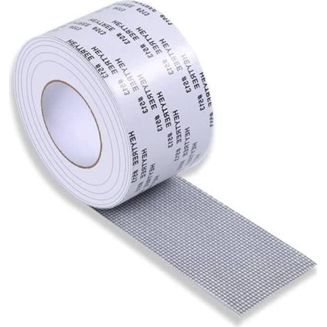 Klebeband zur Reparatur von Fiberglas-Fenstergittern, 50 mm x 2 m. Selbstklebendes Klebeband zur schnellen Reparatur von Rissen in Fenstern und Gittern. (1/5)