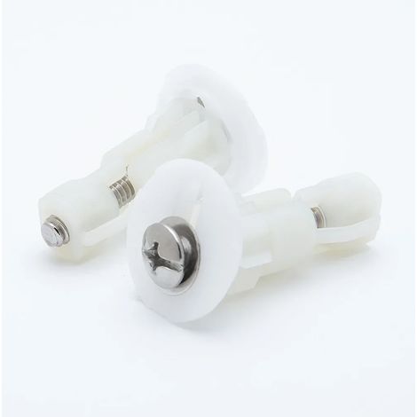 - Lot de 22 vis, charnières et écrous de fixation pour abattant de WC, avec système d'expansion en caoutchouc pour fixation supérieure et inférieure. Accessoires de salle de bain et trous borgnes. (1/5)