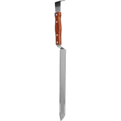 Mehrzweckmesser aus Edelstahl zum Honigschneiden, Imkerschaber mit Holzgriff (1/5)