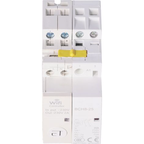 Interrupteur Connecté 2NO Télécommande Basse Tension Domotique AC230V 20A Contacteur WiFi (1/5)