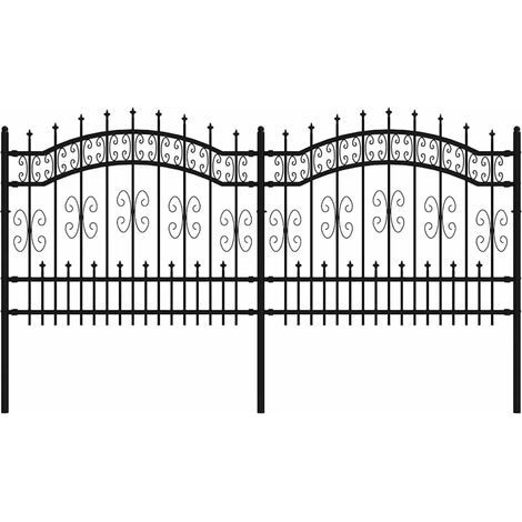 Maison Exclusive - Gartenzaun KAMPEN mit Speerspitze Schwarz 240 (1/5)