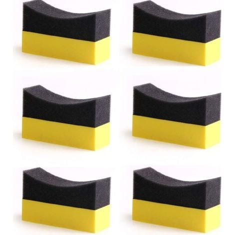 Éponge de Nettoyage 6 pièces tampons applicateurs de Pansement de Contour de Pneu Brillant Brillant Couleur éponge de Polissage Cire (1/4)