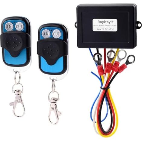 Kit de télécommande de treuil sans fil pour voiture, camion, Jeep, ATV, SUV 12 V 24 V avec interrupteur de récupération, treuil électrique étanche, système sans fil (1/5)