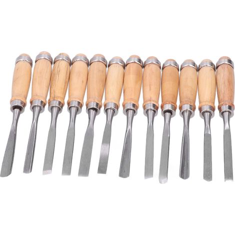 Lot de 12 burins à tourner le bois en acier rapide pour rainures et débit, accessoires de gravure bois, 8 pouces, pour meuleuse (1/5)