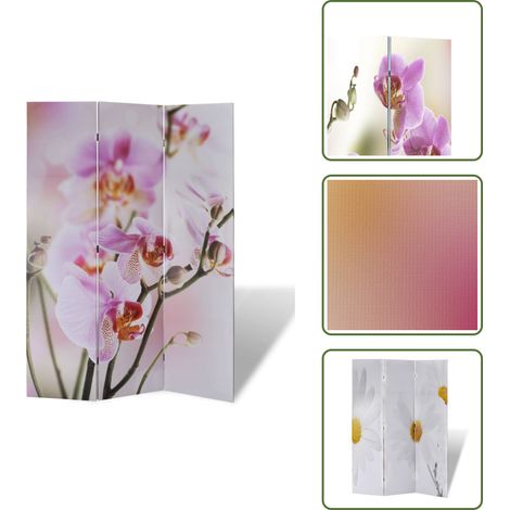 Raumteiler klappbar 120 x 170 cm Blume - Raumteiler - Holzrahmen - Dekorationsartikel - Wohnzimmerdeko - Blumenmuster (1/5)