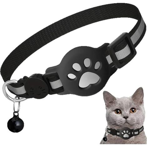 Collier rétractable pour chaton avec Conception réfléchissante pour une utilisation nocturne facile Collier super élastique adapté aux chats, chatons et chiots [Noir] (1/5)