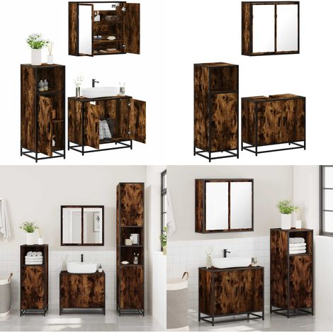 vidaXL Ensemble de meubles de salle de bain 3 pcs Chêne fumé