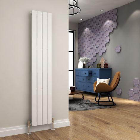 ELEGANT 1600 x 304mm White Designer Radiator Vertical Flat Panel Double Panel Rad