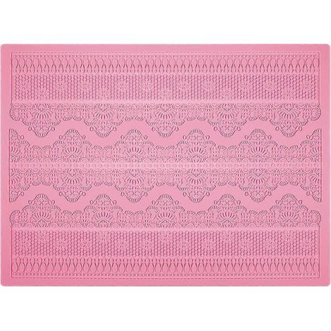 BESTOMZ Silikon-Kuchenform mit strukturiertem Spitzenmuster (Rosa) (1/4)