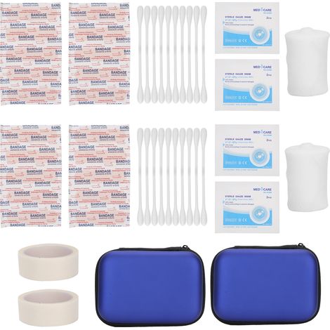 2 Kits de Premiers Secours pour Randonnée et Maison avec Bandages, Compresses et Matériel Médical d'Urgence (1/5)