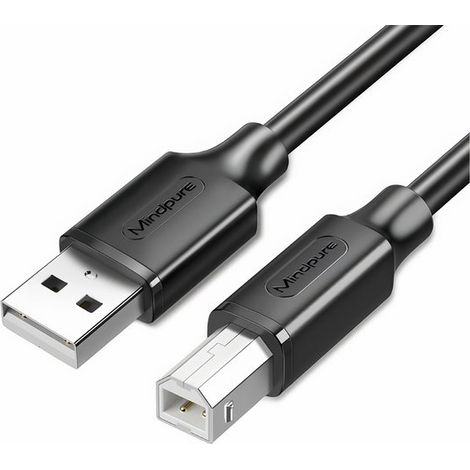 Câble imprimante USB-A vers USB-B – 3 m – Noir – Universel – Connexion fiable (1/5)