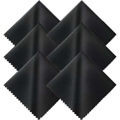 Chiffon de nettoyage pour lunettes et écrans – Microfibre noire 15 x 18 cm – Lot de 6 pièces (1/4)