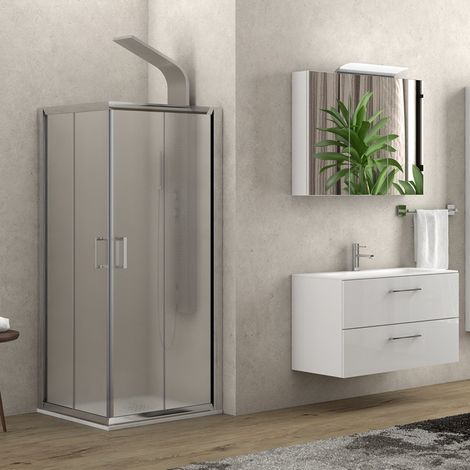 Cabina doccia 140x70 vetro opaco altezza 180cm K410 kamalu (1/4)