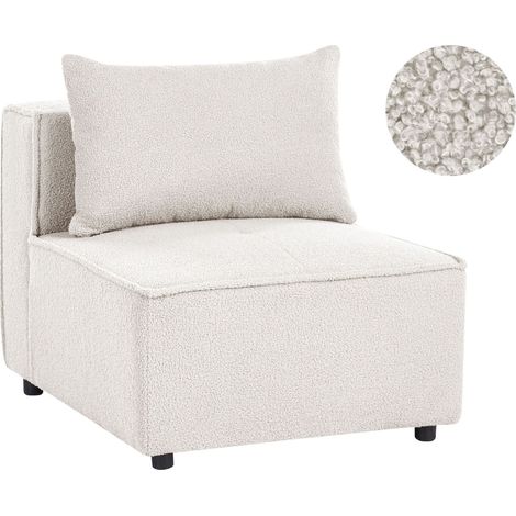 Fauteuil Modulaire Bouclé Siège 1 place Blanc Cassé Axebo (1/5)