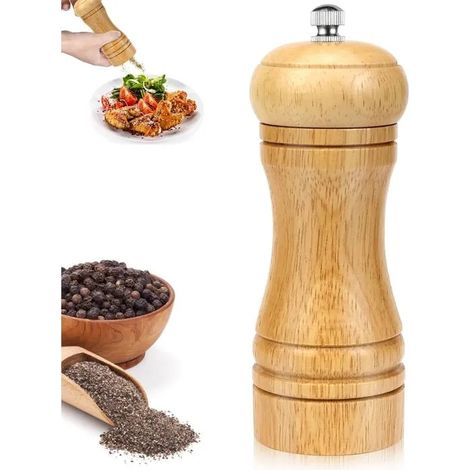 YSFMODE-Moulin À Poivre En Bois-Petit Moulin Manuel Réglable-Pour Moudre Le Sel De Mer,Le Poivre Et Les Grains De Poivre (1/5)