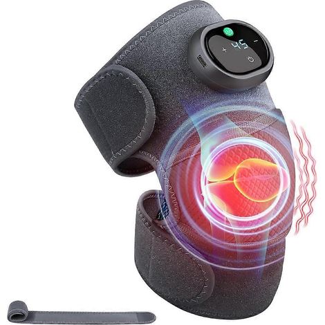 Appareil de massage chauffant pour genoux, épaules et coudes 3 en 1 : massage vibrant et chauffant portable par compression (1/4)