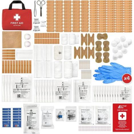 Trousse de Secours Complète 320 Pièces – Kit de Survie avec Pansements, Bandages, Ciseaux Médicaux et Couverture – Idéal pour Maison, Bureau, Voiture, Voyage, Camping et Randonnée (1/5)
