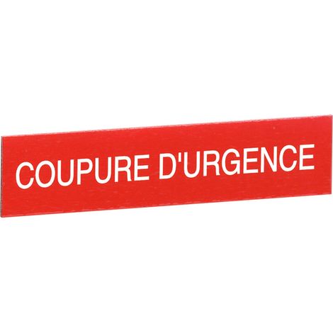 Lot de 3 étiquettes autocollantes avec inscription coupure d'urgence blanche sur fond rouge (038092)