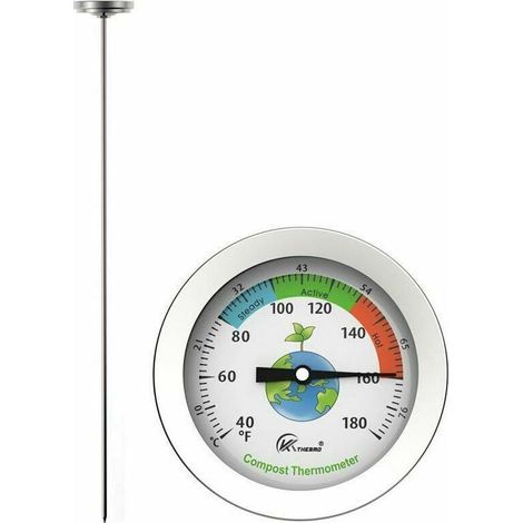 Bodenthermometer – Total Clearance Kompost-Bodenthermometer mit Edelstahlsonde, Düngemittel- und Wasserthermometer, verlängertes Lebensmittelthermometer (1/4)
