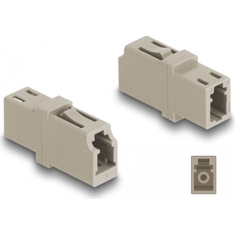 Delock Acoplador de fibra óptica LC Simplex hembra a LC Simplex hembra OM1/OM2 beige