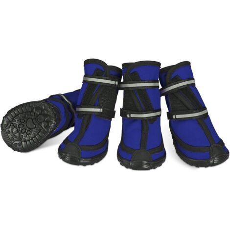 Protective Dog Boots Waterproof Set, Non-Slip Dog Shoes with Adhesive Buckle Reflective Straps Durable Warm Dog Shoes for Dogs Blue XL (1/5)