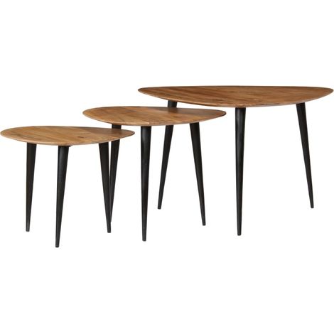 Maison Exclusive - Set Tavolini da Salotto 3 pz in Legno Massello d'Acacia