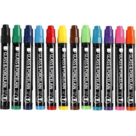 Stylos en Porcelaine - CREATIV COMPANY - Set de 12 - Couleurs Variées - Non Toxique - Décoration