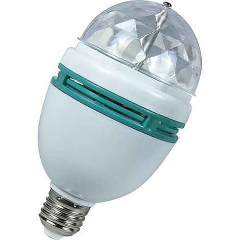 Lot de 2 ampoules LED RGB 3W multicolores rotatives haute puissance pour soirées, discothèques et scènes de karaoké (1/5)