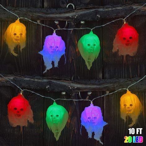 Ghirlanda luminosa a forma di teschio di Halloween da 3 metri, decorazione di Halloween (1/5)