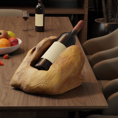 Portabottiglia vino vintage in legno naturale a fessura singola irregolare (1/5)