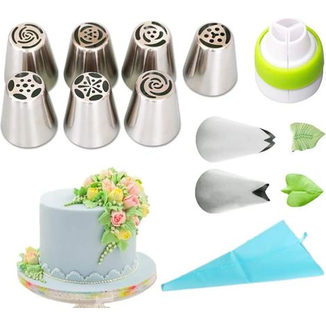 Set de 11 douilles en acier inoxydable, douilles russes professionnelles pour la décoration de gâteaux (1/5)