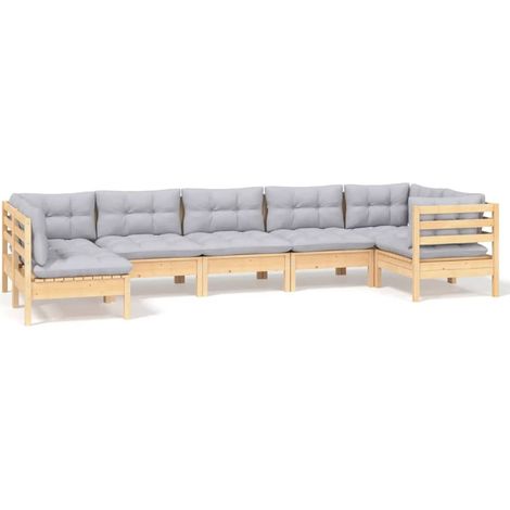 Maison Exclusive - Juego de muebles de jardín 7 pzas y cojines ma (1/5)