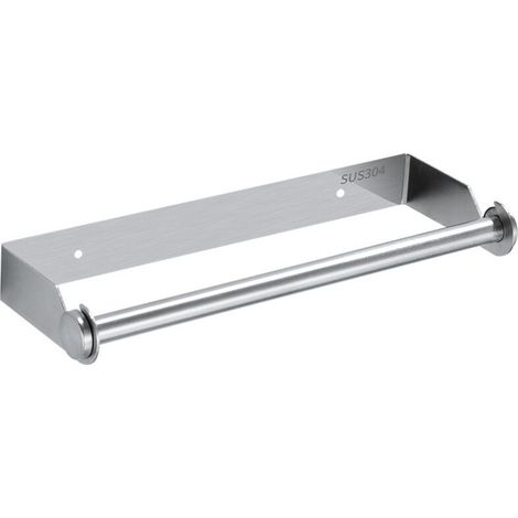 Porte-essuie-tout mural en acier inoxydable pour cuisine, garde-manger, évier, salle de bain, 33 cm, argent (1/5)