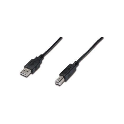 Digitus USB-Kabel USB 2.0 USB-A Stecker, USB-B Stecker 3.00 m Schwarz Rund, doppelt geschirmt AK-30 (1/2)