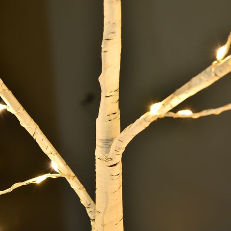 Sapin de Noël Blanc LED 150x20x20 cm, avec socle carré, câble électrique, en acier et PP (1/5)