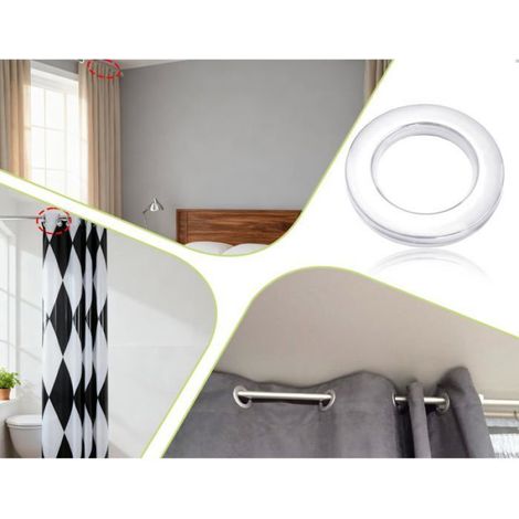 Œillets rideaux-22,Argent,-Anneaux plastique rondelles tissu pour fenêtre douche accessoires maison-Œillets Aucunely (1/5)