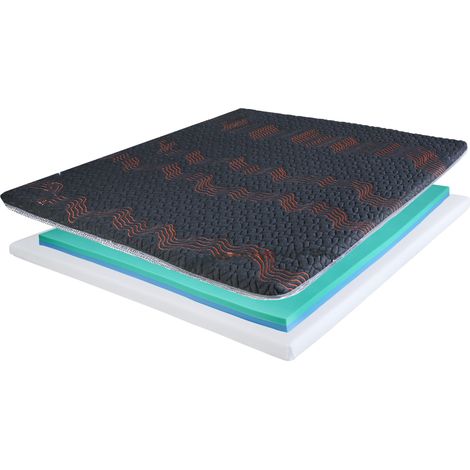 Topper singolo in Memory foam e Memory Gel Doppia Stagione   5 cm - sfoderabile - Misura: 80x195 Fuori misura