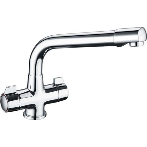Kitchen Mixer Tap Monobloc Jenny Modern Style Dual Control Chrome Swivel Spout (1/3)