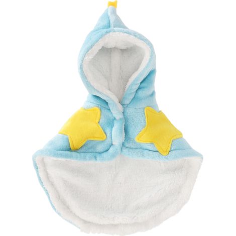 Cape pour animal domestique - Cape chaude en flanelle douce et confortable pour chien - Pour l'hiver par temps froid - Bleu ciel S (1/5)